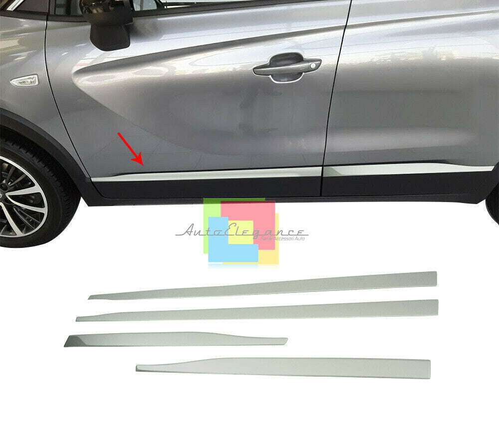MODANATURE ADESIVE PER OPEL CROSSLAND X 2017+ CORNICI CROMATE ACCIAIO INOX .