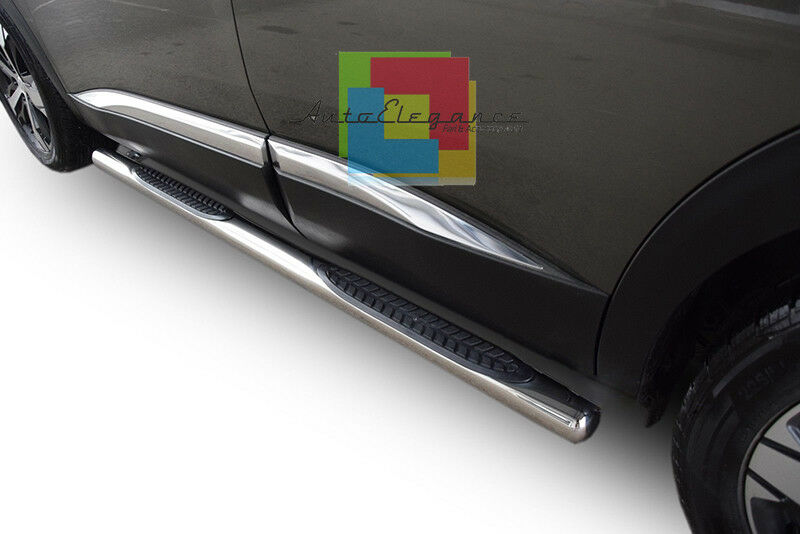 PEDANE LATERALI PEUGEOT 3008 2016+ SOTTOPORTA ANTISCIVOLO TUBOLARI INOX