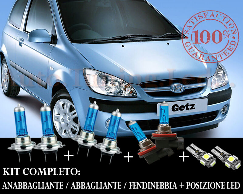 HYUNDAI GETZ COMPLETE SET BLUE XENON LAMPS + LED POSITION