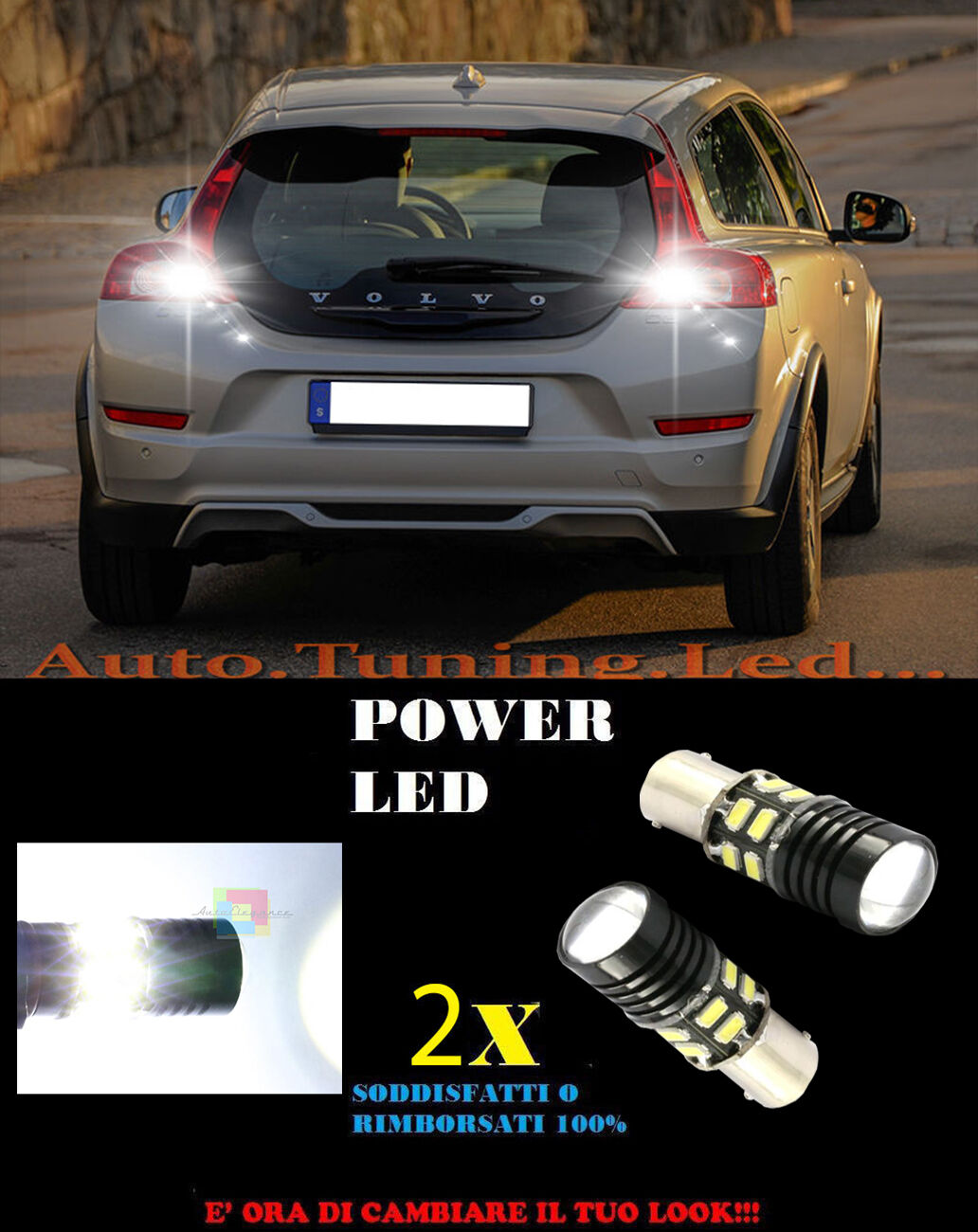 LAMPADE RETROMARCIA A LED P21W BA15 VOLVO C30 6000K CANBUS NO ERROR