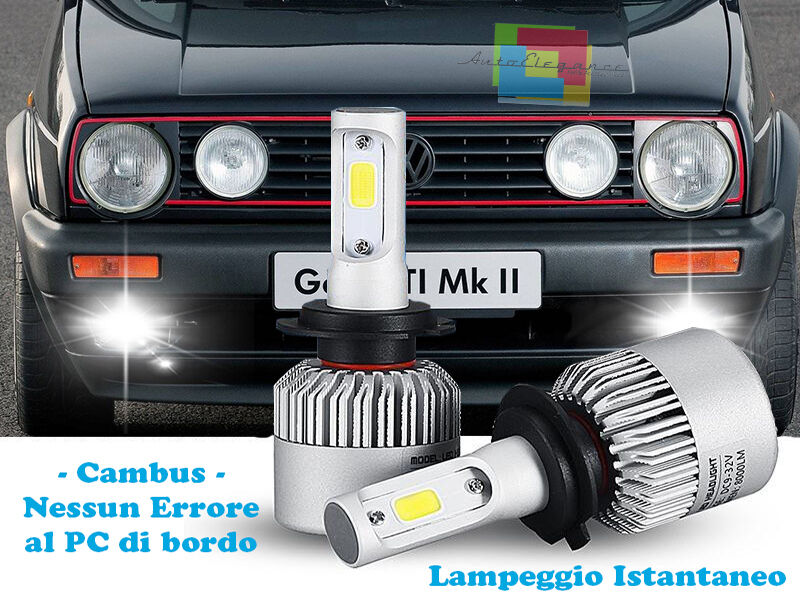 LAMPADE FENDINEBBIA A LED CREE VW GOLF 2 MK2 CAMBUS BIANCO GHIACCIO