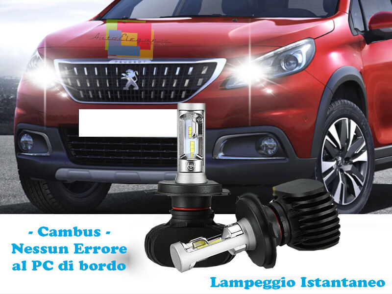LAMPADE ABBAGLIANTI LAMPEGGIO ISTANTANEO A LED PEUGEOT 2008 2013+ CREE