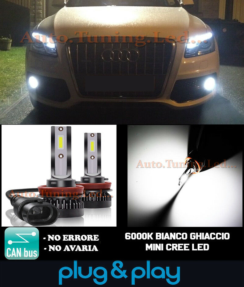 LAMPADE FENDINEBBIA A LED CREE AUDI Q5 CAMBUS BIANCO GHIACCIO 8000LM