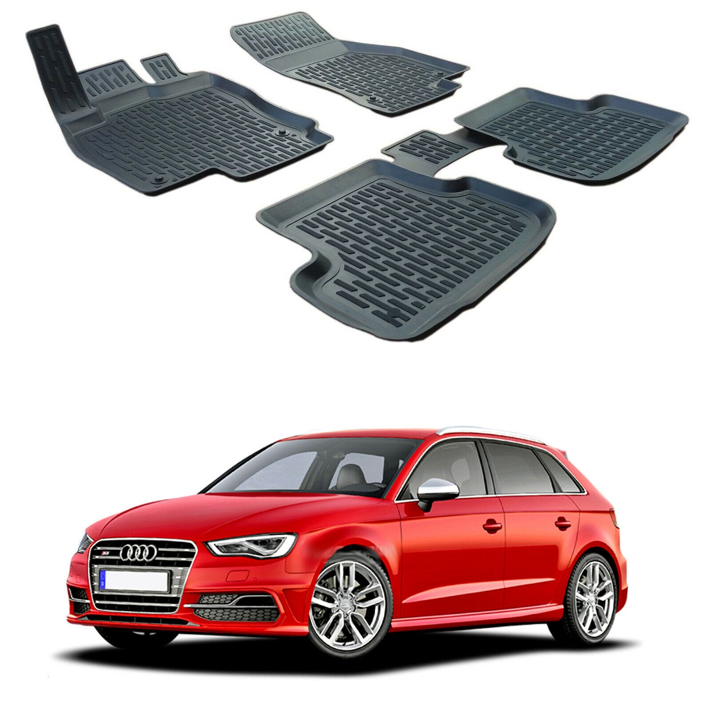 AUDI A3 8V 2012 AD OGGI TAPPETINI AUTO IN GOMMA - TAPPETI TOP QUALITA -1 AUTOELEGANCERICAMBI