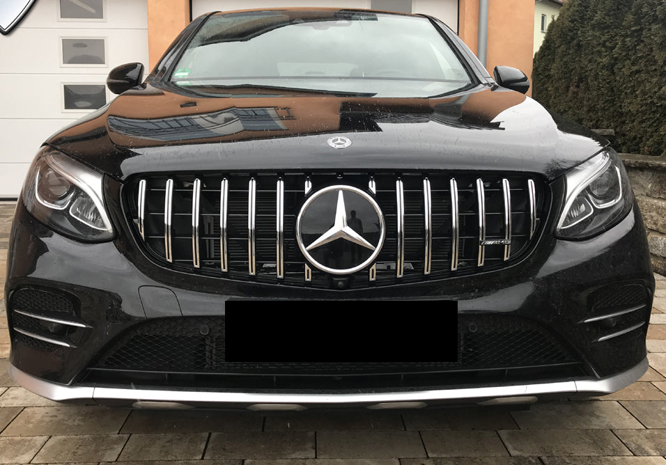 MERCEDES CLASSE C W205 2019+ LIFT GRIGLIA ANTERIORE AMG MASCHERINA PROFILI SATINATI