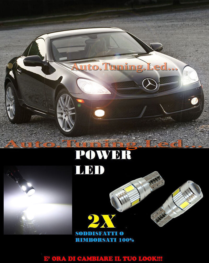 LUCI POSIZIONE MERCEDES SLK R171 04-11 CANBUS T10 BIANCO 6 LED SUPER QUALITA