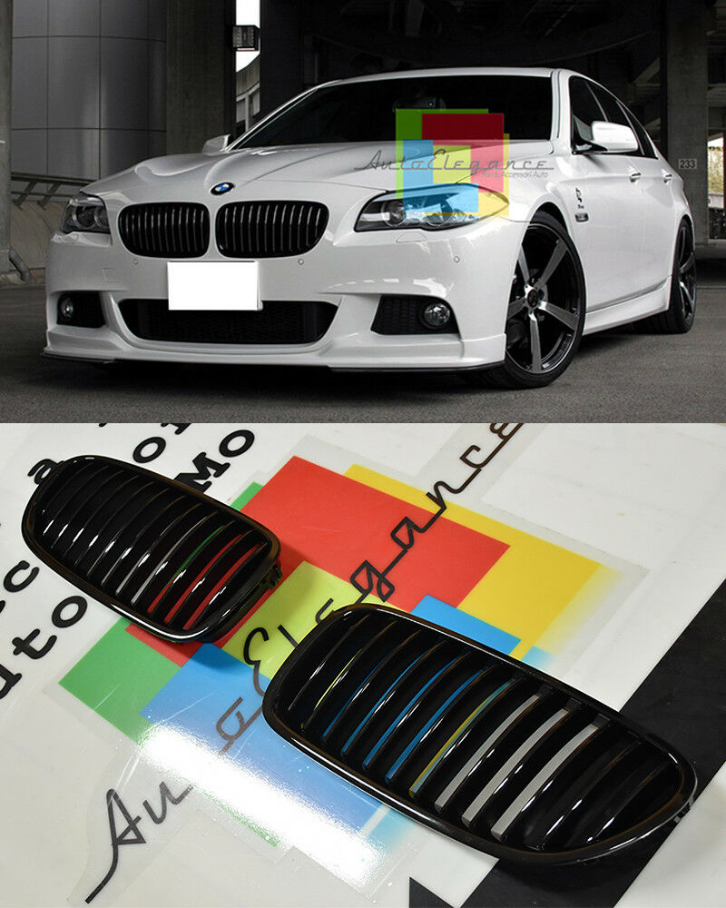 BMW SERIE 5 F10 F11 2010+ GRIGLIE ANTERIORI NERE DESIGN M .- CALANDRA AUTOELEGANCERICAMBI