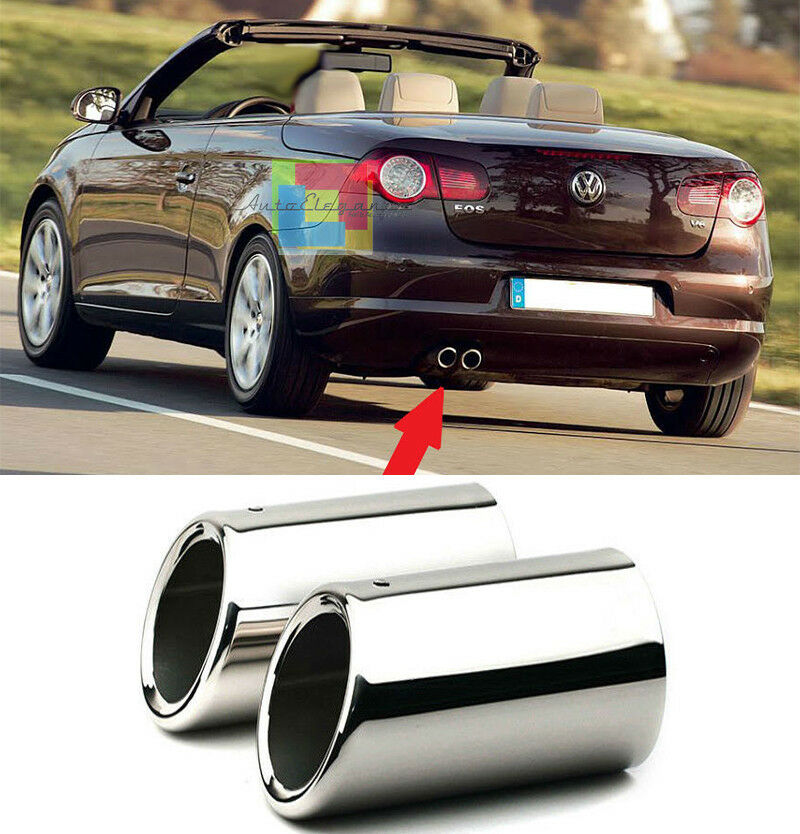 TERMINALI DI SCARICO CROMATI ACCIAIO INOX RLINE LOOK PER VW EOS 2006 AL 2015
