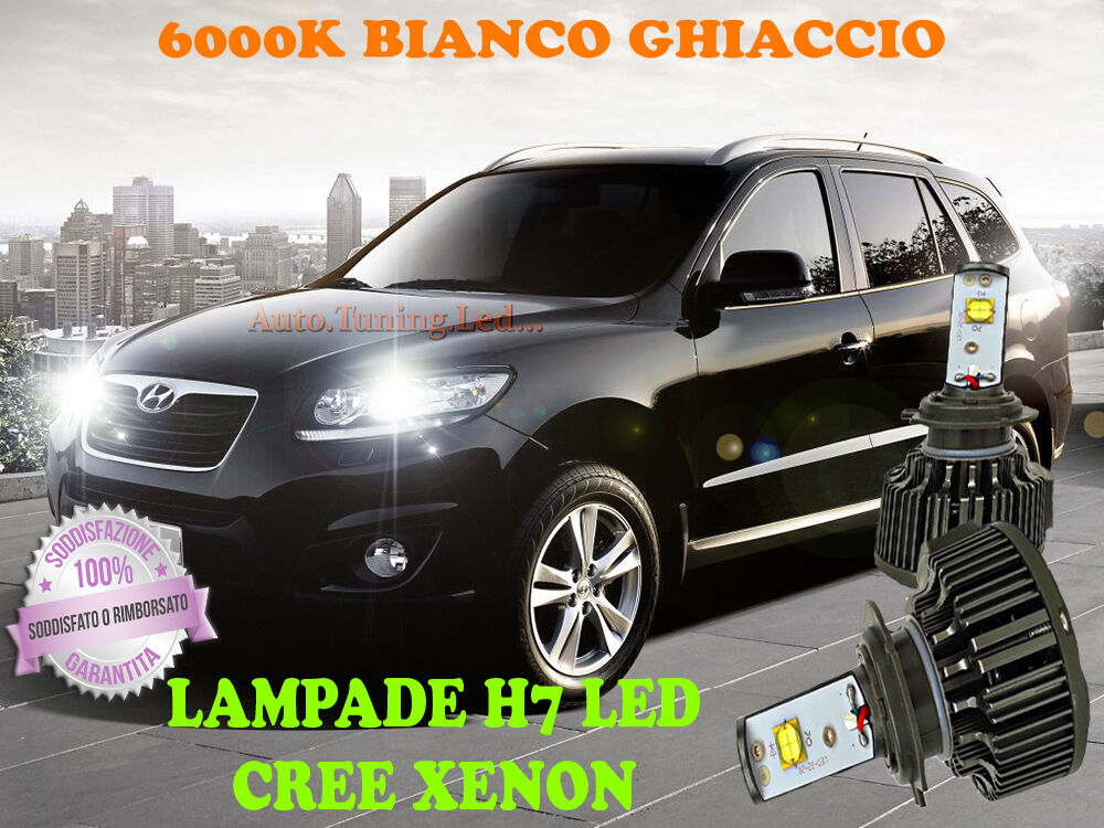 HYUNDAI SANTA FE 08-12 LAMPADE H7 CREE XENON ANABBAGLIANTE 6000K BIANCO PURO