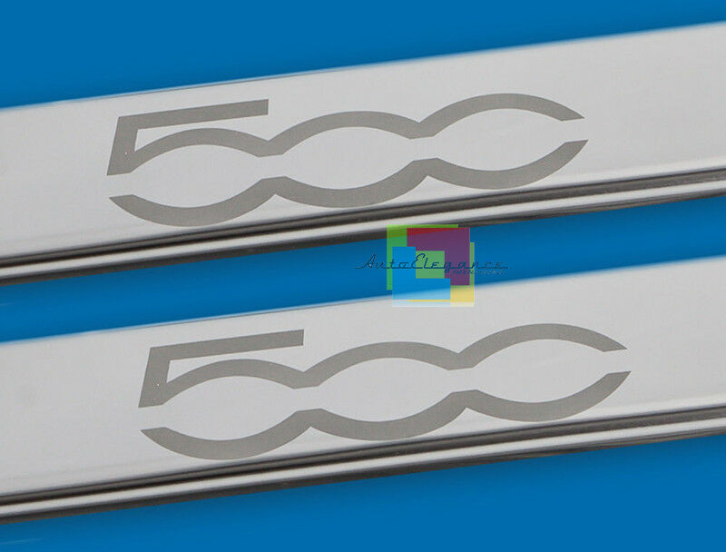 FIAT 500 2007 ONWARDS CHROME ADHESIVE DOOR SILL SPORTS LOOK 2 PIECES