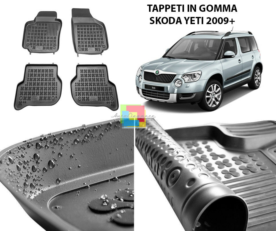 SKODA YETI 2009 IN POI TAPPETINI AUTO IN GOMMA - TAPPETI TOP QUALITA -1-