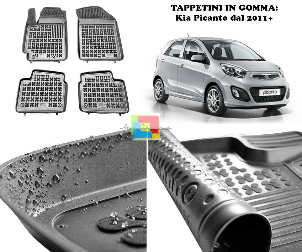 Kia Picanto 2011+ RUBBER CAR MATS - TOP QUALITY MATS -1