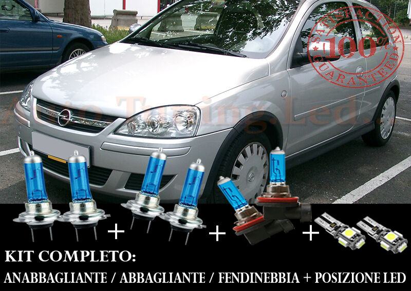 OPEL CORSA C 2000-2006 COMPLETE SET BLUE XENON LAMPS + LED POSITION