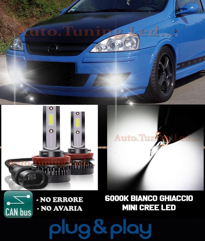 CREE LED FOG LIGHTS OPEL CORSA C CAMBUS ICE WHITE 8000LM