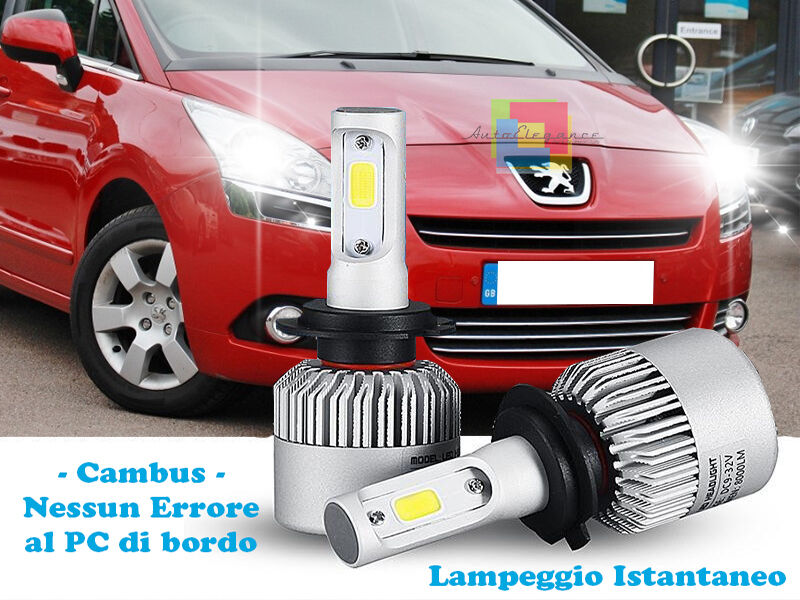 LAMPADE ANABBAGLIANTI LED PEUGEOT 5008 LAMPEGGIO ISTANTANEO 6000K