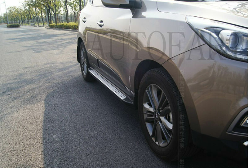 PEDANE LATERALI HYUNDAI IX35 IX 35 2009-2015 SOTTOPORTA IN ALLUMINIO / ABS
