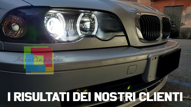 FARI ANTERIORI BMW SERIE 3 E46 99-03 COUPE CABRIO ANGEL EYES LED 6000K NO ERROR