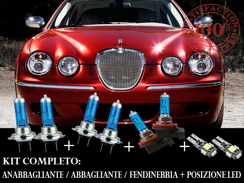 JAGUAR S-TYPE 1999-2007 COMPLETE SET BLUE XENON LAMPS + LED POSITION
