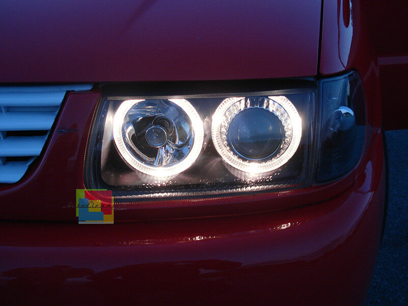 ANGEL EYES LED HEADLIGHTS VW POLO 6N2 1999-2001 RESTYLING LENTICLEAR HEADLIGHTS