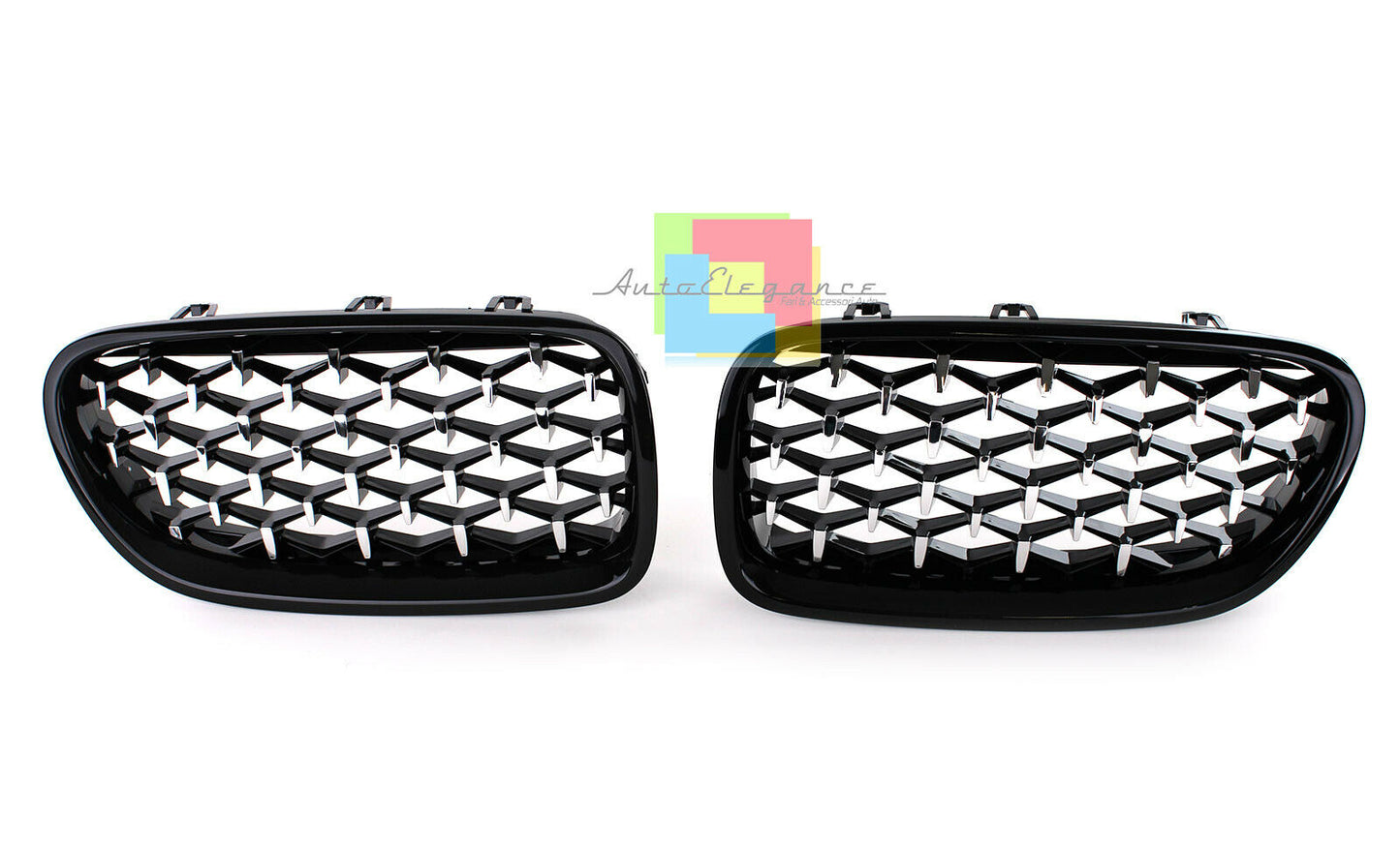 BMW SERIE 5 F10 F11 2010-2017 GRIGLIA ANTERIORE NERA LOOK M DIAMANT EXCLUSIVE AUTOELEGANCERICAMBI