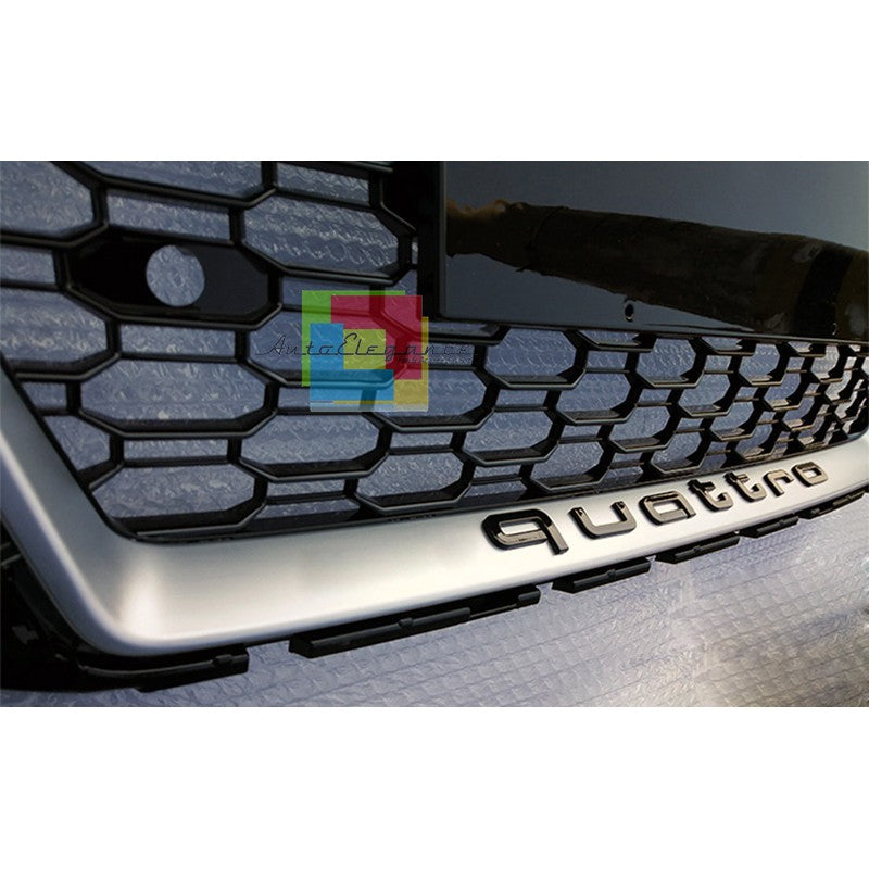 AUDI A3 8V 2017+ GRIGLIA ANTERIORE LOOK RS3 QUATTRO BORDO SATINATO foro radar AUTOELEGANCERICAMBI