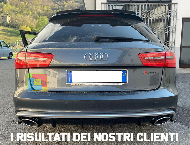 SOTTO PARAURTI + TERMINALI ACCIAIO PER AUDI A6 4G 2010-2014 DIFFUSORE DESIGN RS6