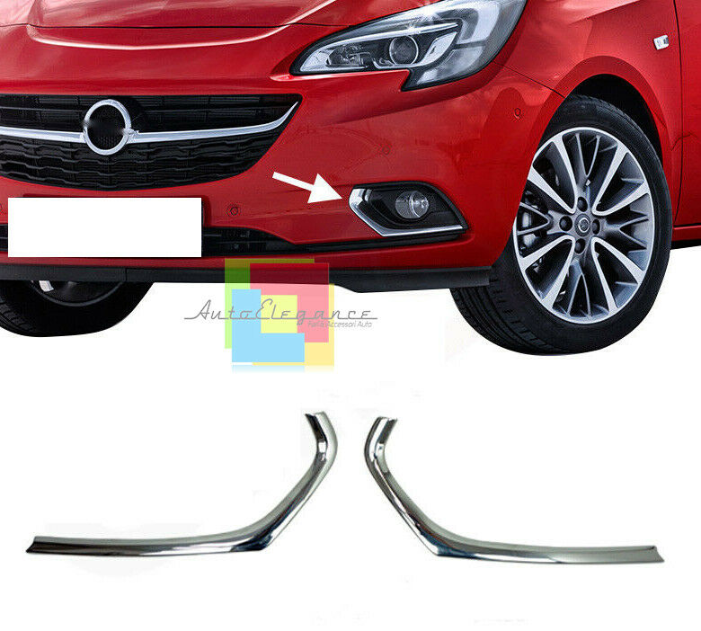 OPEL CORSA E 2014+ MODANATURE ANTERIORE GRIGLIE FENDINEBBIA CROMATA ADESIVA