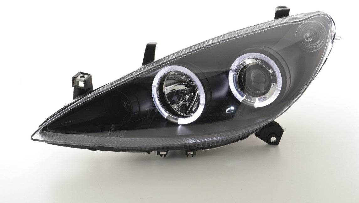 PEUGEOT 307 2001-2005 FARI ANTERIORI NERI ANGEL EYES LENTICOLARI H7 / H1
