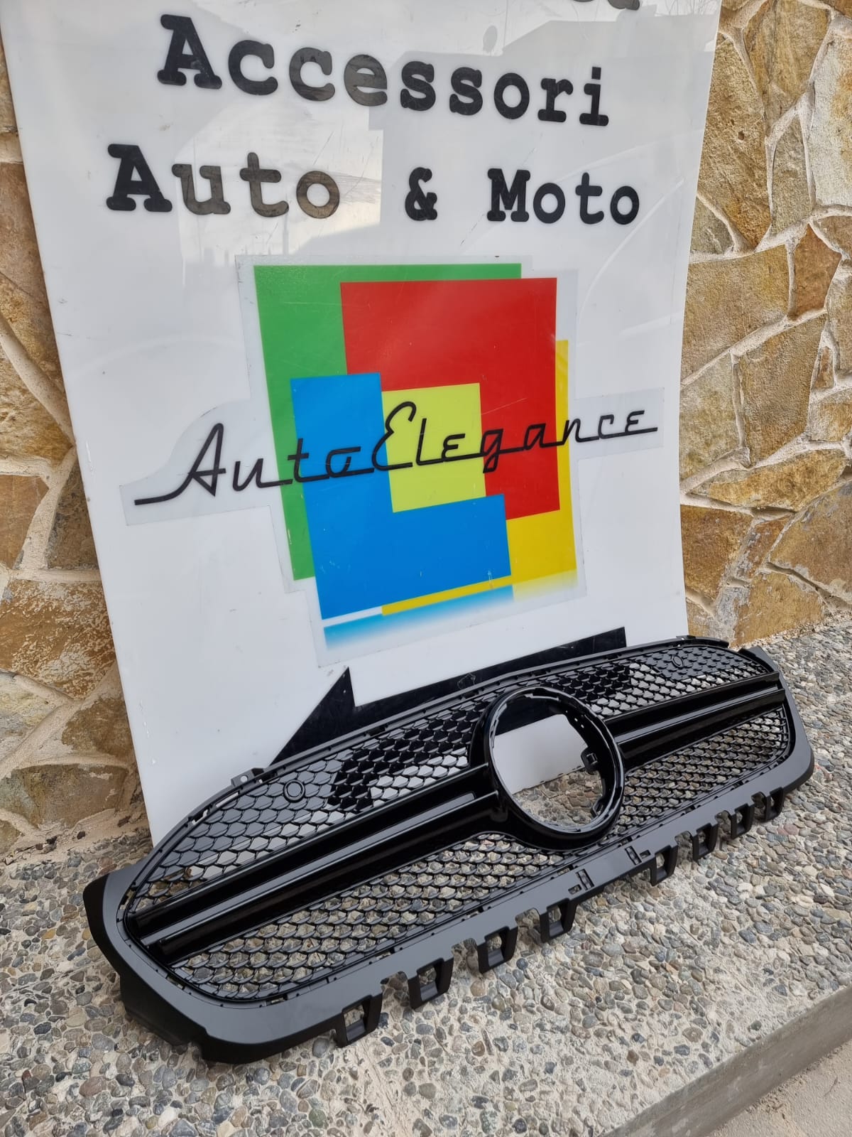 GRIGLIA ANTERIORE PER MERCEDES CLASSE A W177 2018+ MASCHERINA AMG NERO LUCIDO