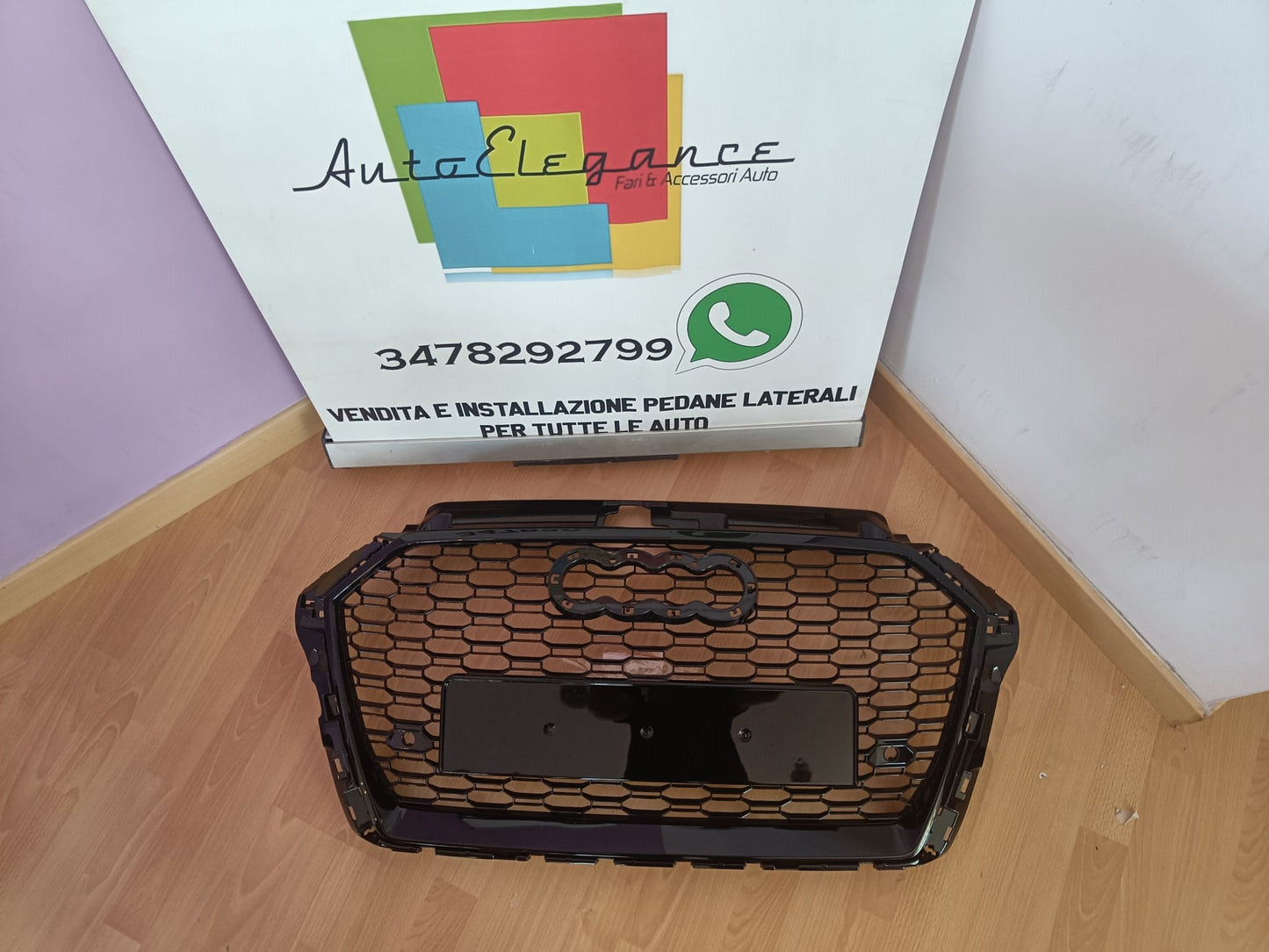 GRIGLIA ANTERIORE AUDI A3 8V 2016-2019 LIFT CALANDRA RS3 BORDO NERO ABS 0324