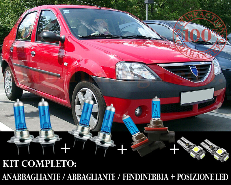 DACIA LOGAN 06-11 SET COMPLETO LAMPADE BLU XENON + POSIZIONE A LED AUTOELEGANCERICAMBI