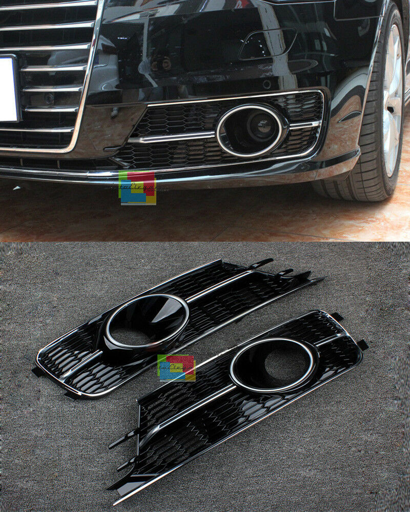 FOG LIGHT GRILLS RS6 S6 HONEYCOMB AUDI A6 4G C7 2016 ONWARDS ABS TOP QUALITY