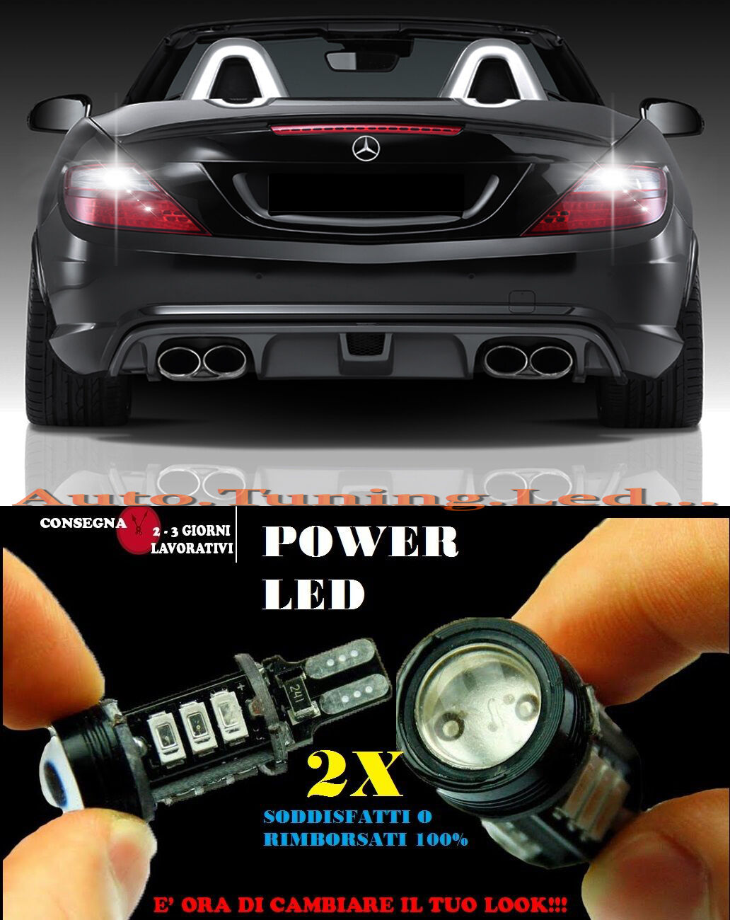 MERCEDES SLK R172 6000K LED REVERSING LIGHTS T15 W16W CANBUS NO ERROR