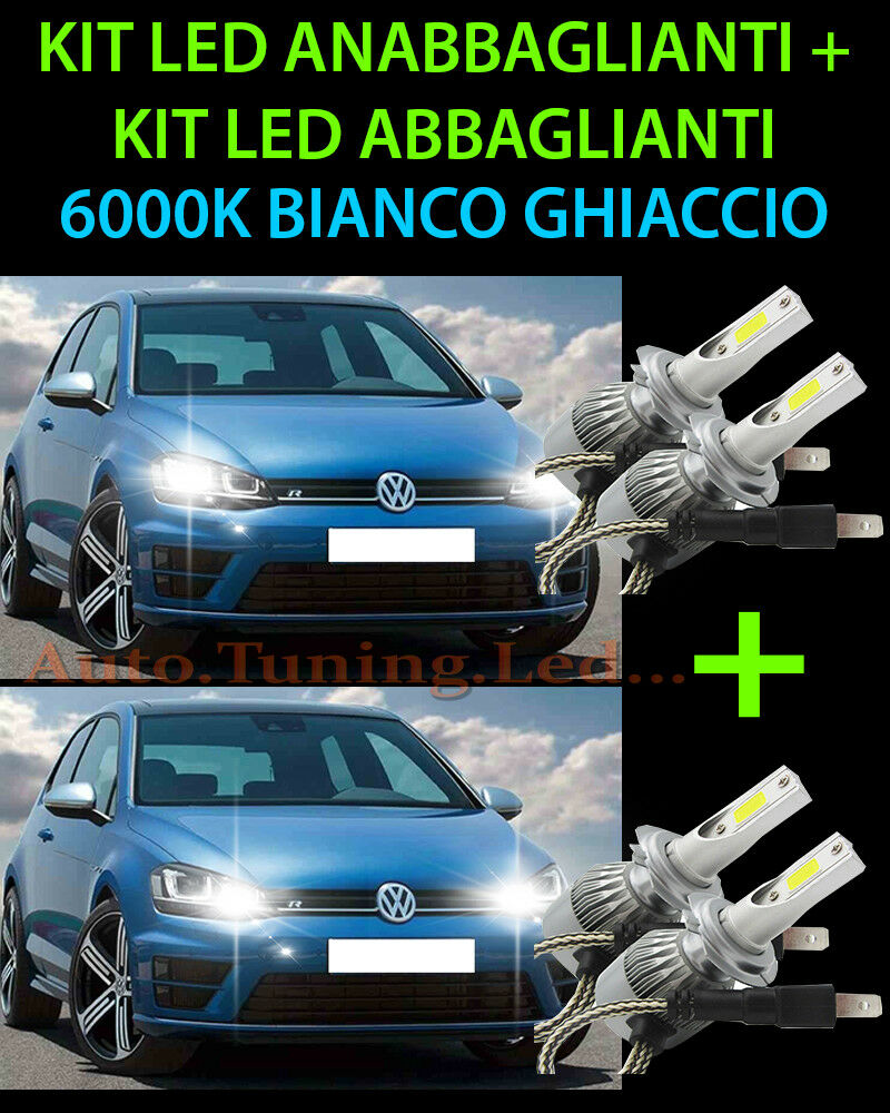 LED HIGH BEAM & LOW BEAM LAMP KIT FOR VW GOLF 7 VII 2012 ONWARDS -.