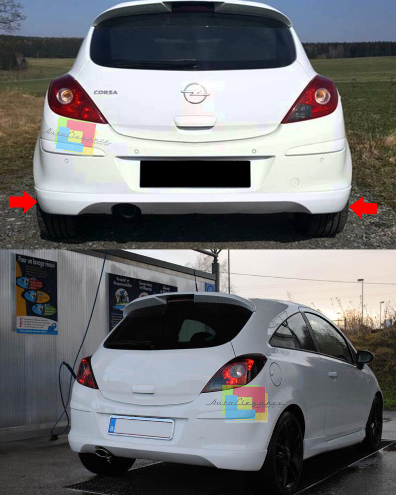 REAR DIFFUSER UNDER BUMPER OPEL CORSA D FOR OPC LOOK