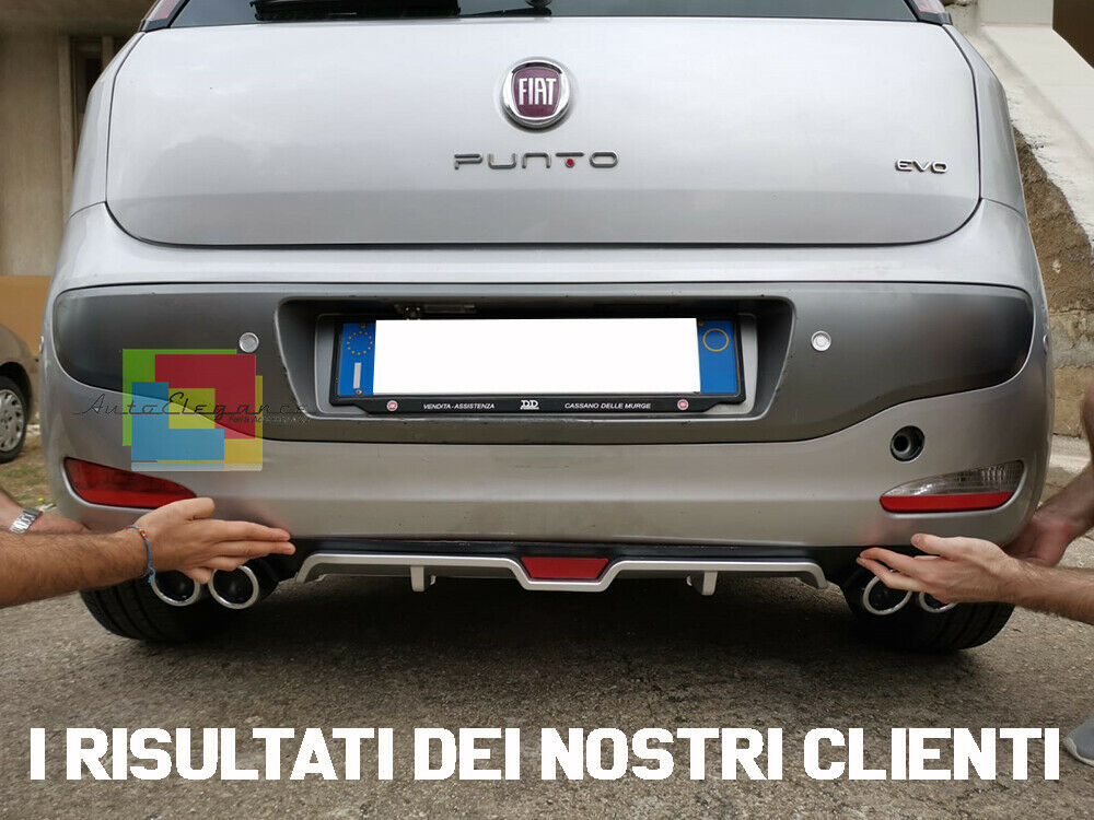 UNDER BUMPER DIFFUSER FOR FIAT PUNTO / PUNTO EVO DIFFUSER 4 EXHAUSTS ABS -