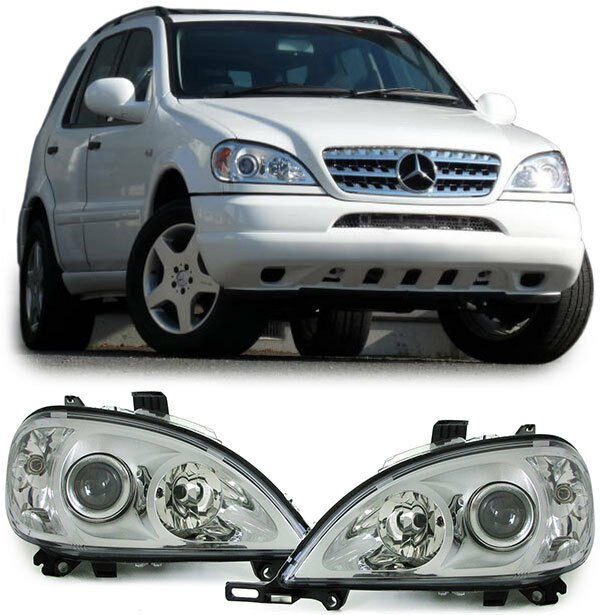 HEADLIGHTS + LED LOW BEAM KIT FOR MERCEDES ML W163 1998-2001