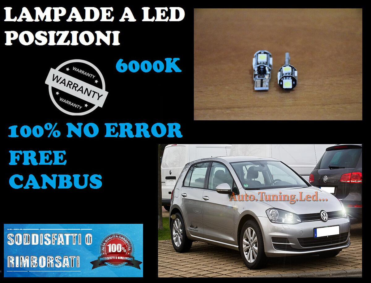 COPPIA LUCI RETROMARCIA VW GOLF 7 2012+ CANBUS H6W BIANCO GHIACCIO FARI LED AUTOELEGANCERICAMBI