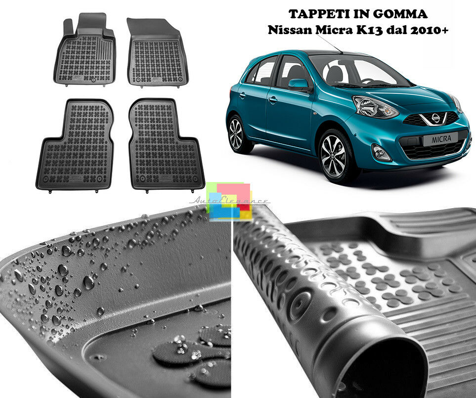 Nissan Micra K13 from 2010+ RUBBER CAR MATS - TOP QUALITY MATS -1-