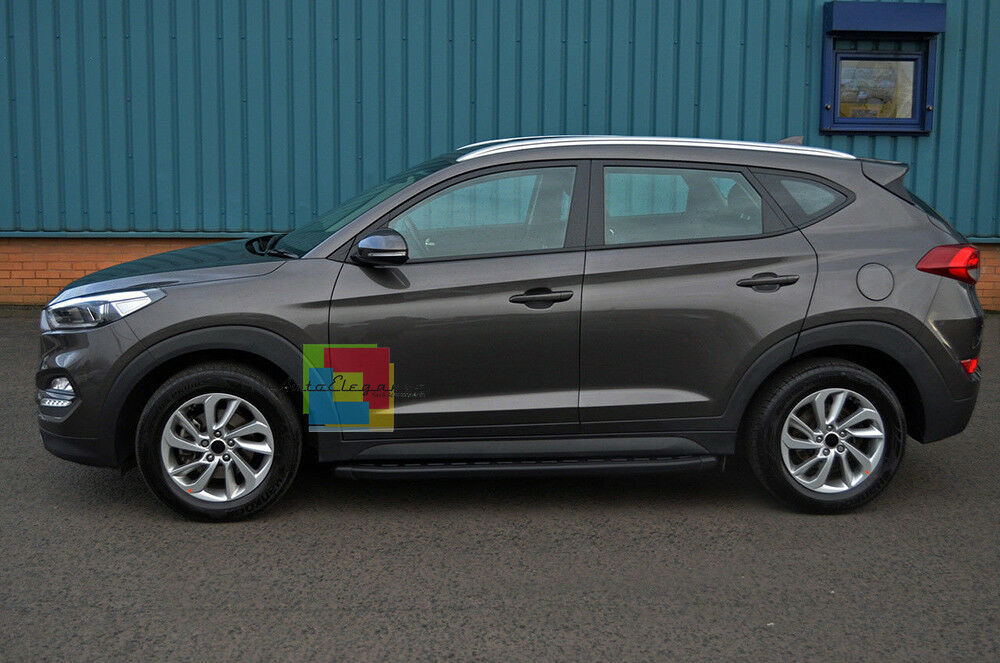 PEDANE LATERALI NERE ANTISCIVOLO SOTTO PORTA PER HYUNDAI TUCSON TLE 2015+
