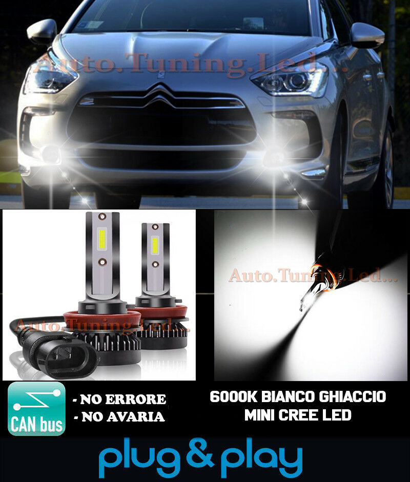 LAMPADE FENDINEBBIA A LED CREE CITROEN DS5 CAMBUS BIANCO GHIACCIO 8000LM