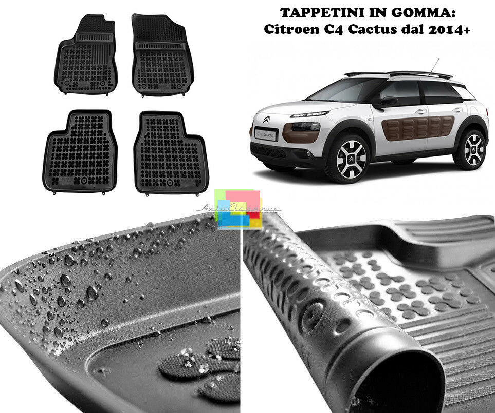 Citroen C4 Cactus 2014+ TAPPETINI AUTO IN GOMMA - TAPPETI TOP QUALITA -1 AUTOELEGANCERICAMBI