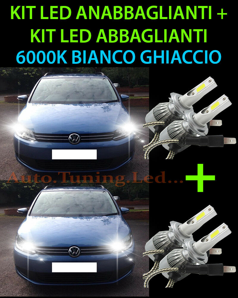 LED HIGH BEAM & LOW BEAM LAMP KIT FOR VW TOURAN 2010-2015 -.