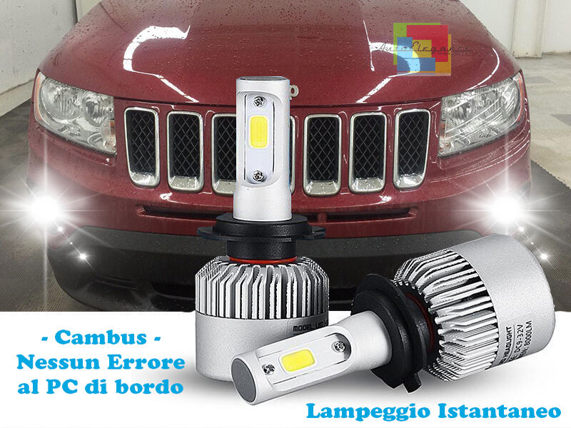 LAMPADE FENDINEBBIA A LED CREE JEEP COMPASS 2011+ CAMBUS BIANCO GHIACCIO