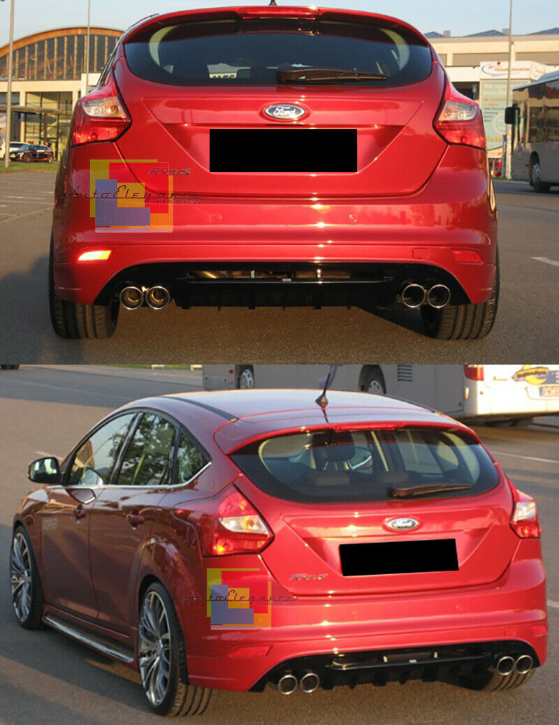 REAR DIFFUSER FORD FOCUS III MK3 2011-2014 UNDER BUMPER 4 EXHAUSTS RS