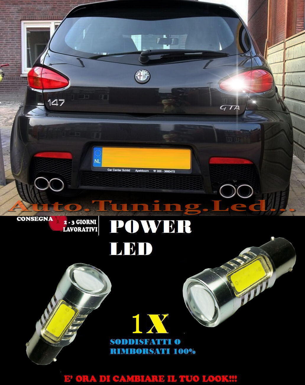 ALFA 147 6000K LAMPADA RETROMARCIA A LED P21W BA15S CANBUS NO ERROR AUTOELEGANCERICAMBI