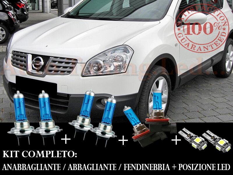 NISSAN QASHQAI QASHQAI+2 SET COMPLETO LAMPADE BLU XENON + POSIZIONE A LED