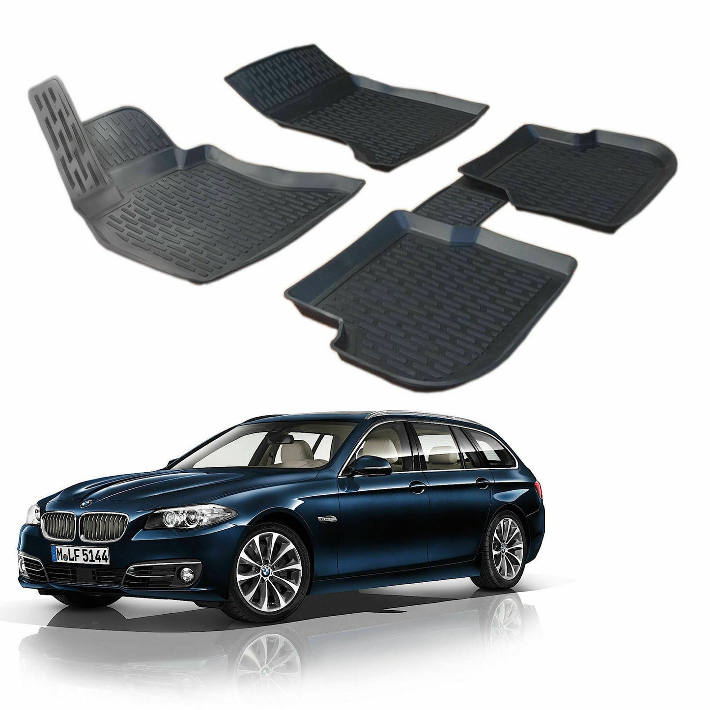 BMW SERIE 5 F11 2010-2017 TAPPETINI AUTO IN GOMMA - TAPPETI TOP QUALITA -1 AUTOELEGANCERICAMBI