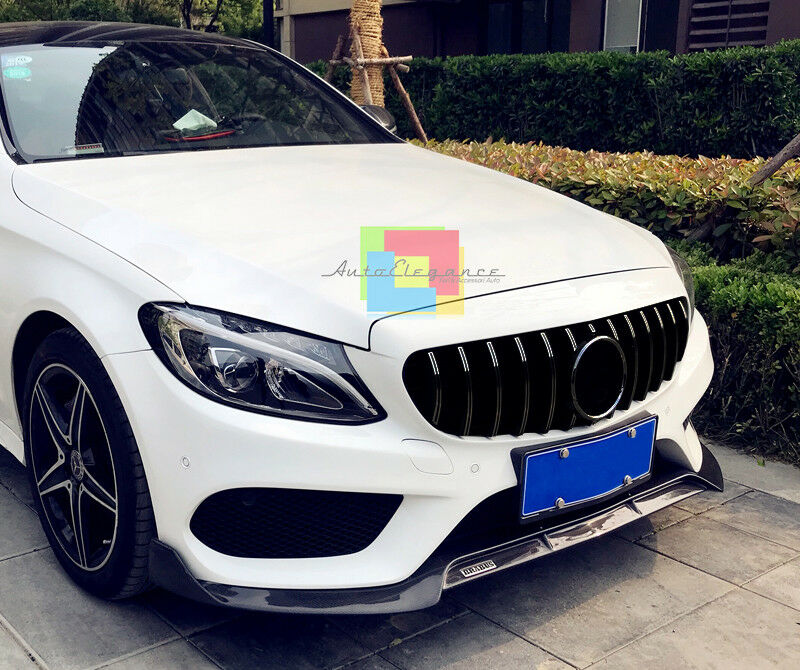 GRIGLIA ANTERIORE PER MERCEDES CLASSE C W205 2015+ MASCHERINA NERO LUCIDO .-