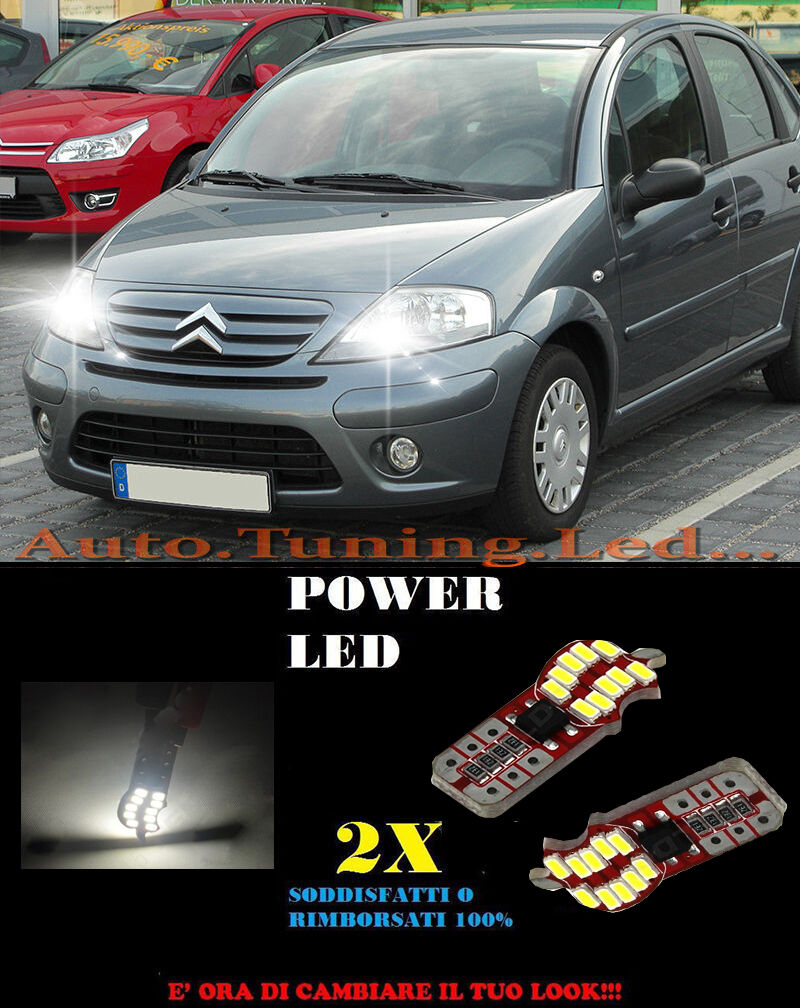 LUCI POSIZIONE CITROEN C3 02-10 CANBUS T10 BIANCO 20 LED SUPER QUALITA